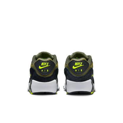 Nike Grade School Air Max 90 Leather 'Medium Olive Volt' Gs Sneakers