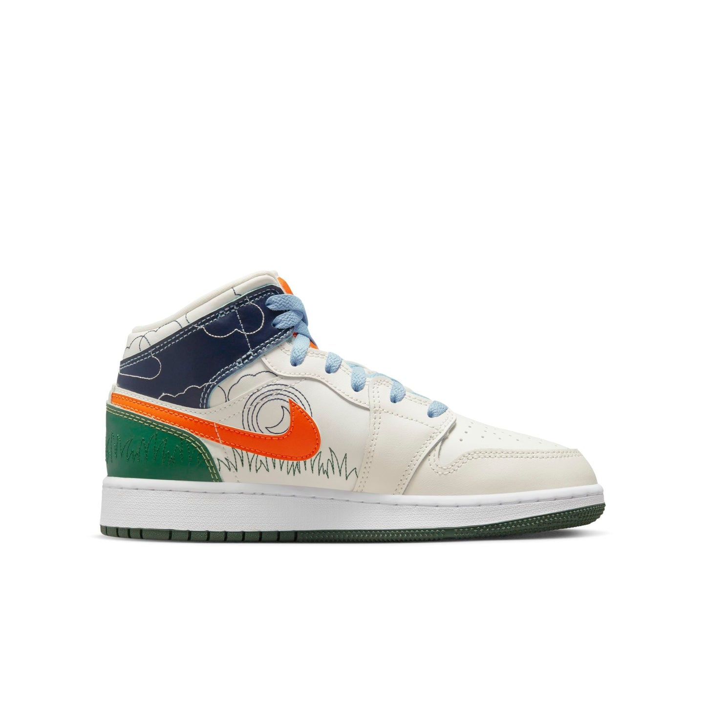 Grade School Air Jordan Retro 1 Mid Se 'Stitch (Gs)'