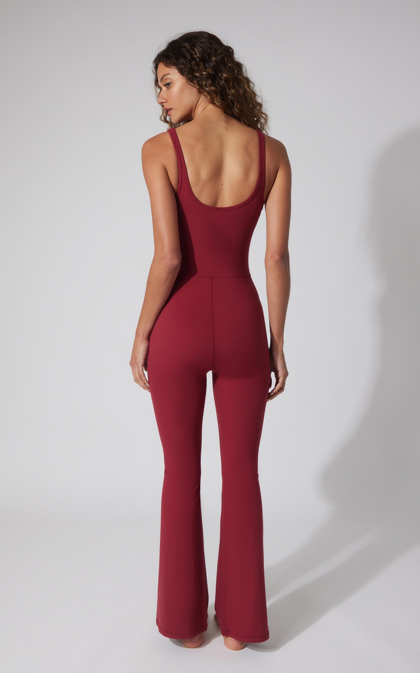 Felix Ribbed Scarlett Flare Jumpsuit