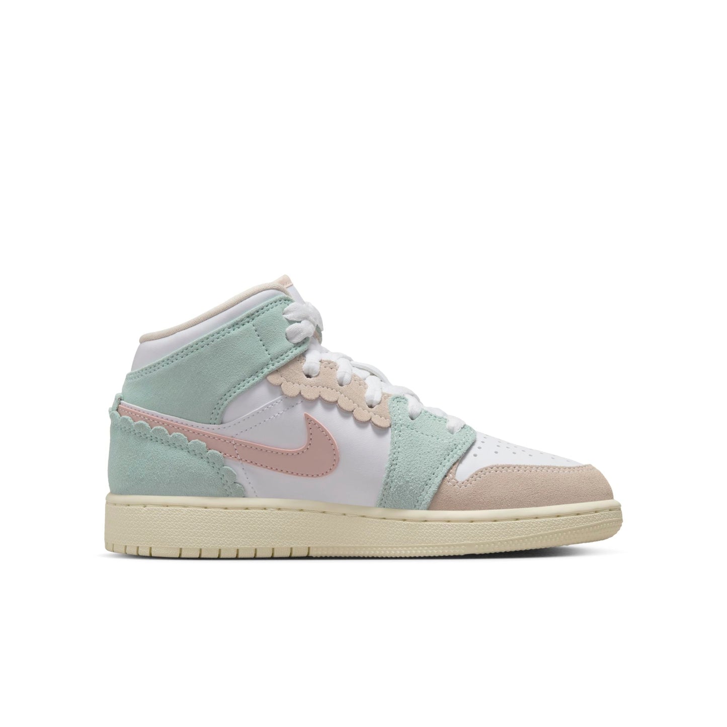 Grade School Air Jordan Retro 1 Mid Se 'Pink Oxford (Gs)'