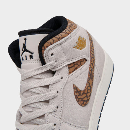 Grade School Air Jordan Retro 1 Mid Se 'Brown Elephant (Gs)' - DZ5369-102