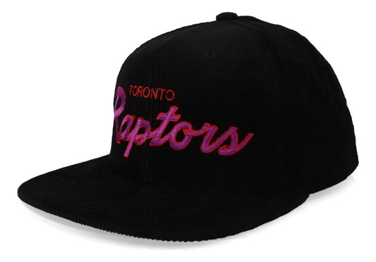 Mitchell & Ness Men's NBA Cord Script Snapback Hwc Raptors Snapback Caps