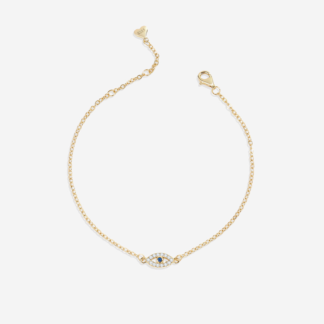 Mint & Lily Dainty Evil Eye Charm Bracelet