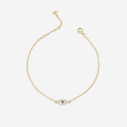 Mint & Lily Dainty Evil Eye Charm Bracelet
