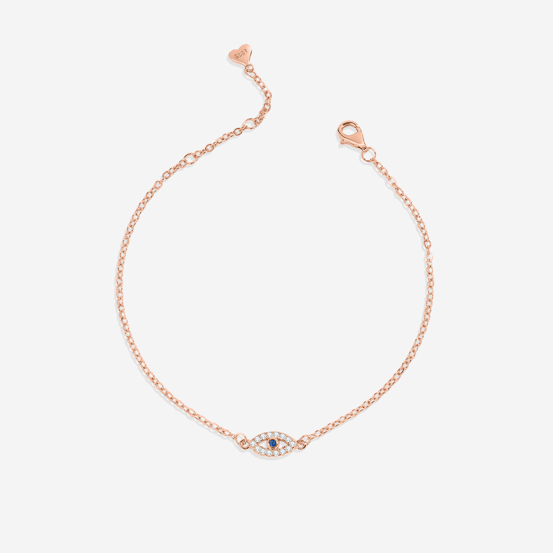 Mint & Lily Dainty Evil Eye Charm Bracelet