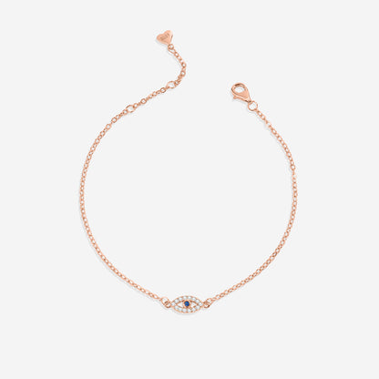 Mint & Lily Dainty Evil Eye Charm Bracelet