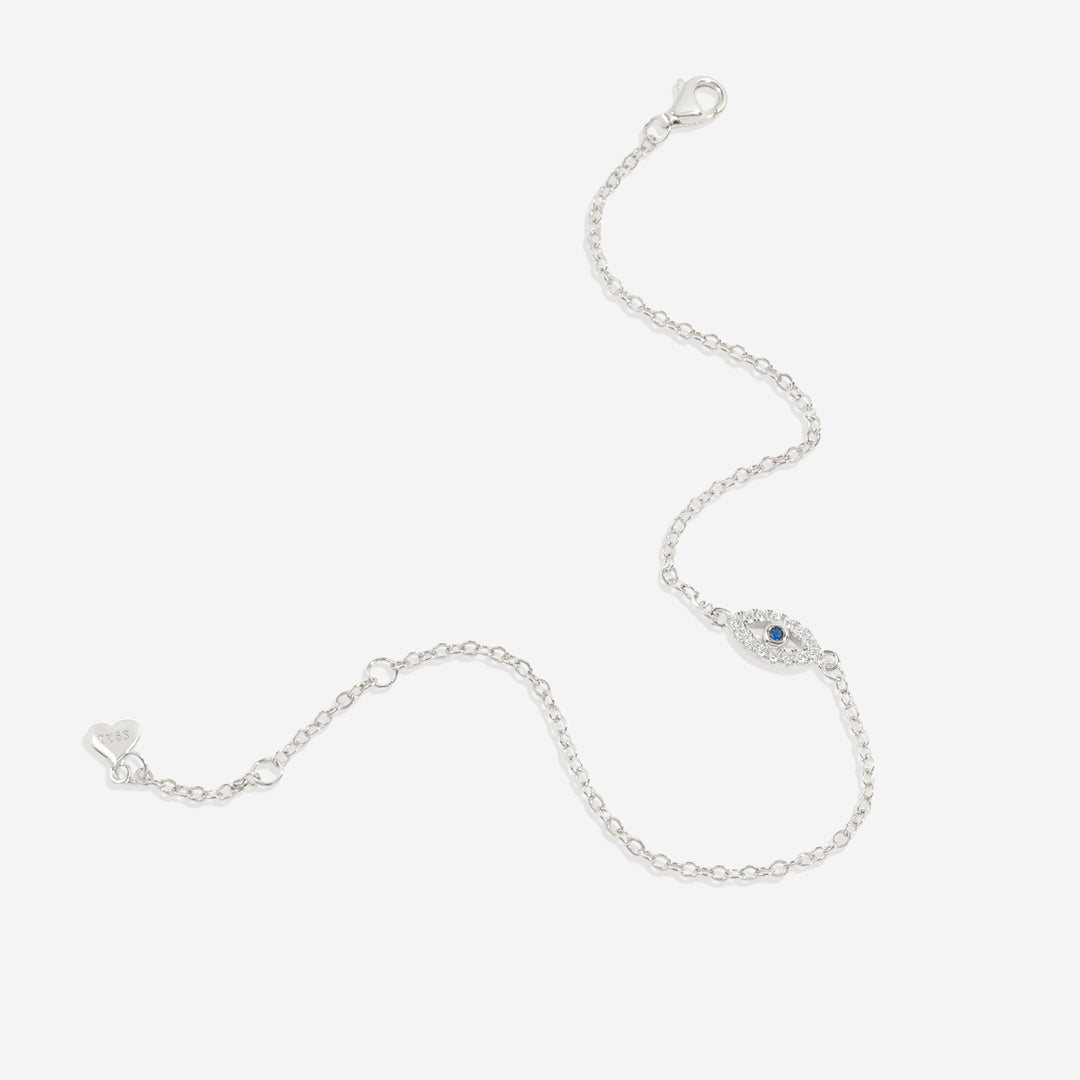 Mint & Lily Dainty Evil Eye Charm Bracelet