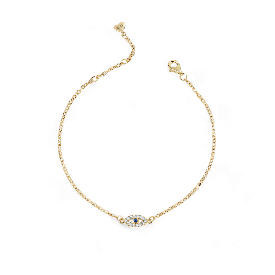 Mint & Lily Dainty Evil Eye Charm Bracelet
