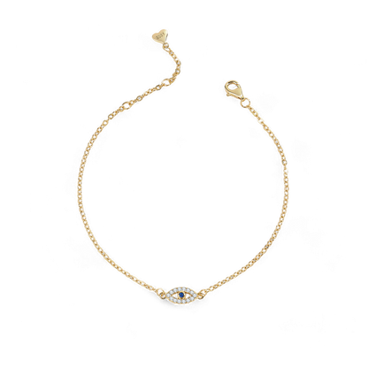 Mint & Lily Dainty Evil Eye Charm Bracelet