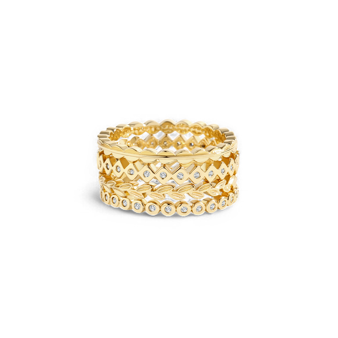 Mint & Lily Dainty Gold Mini Ring Set