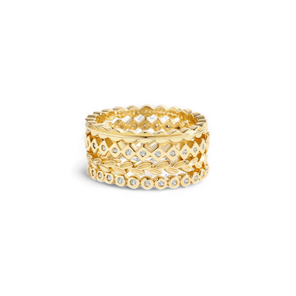Mint & Lily Dainty Gold Mini Ring Set