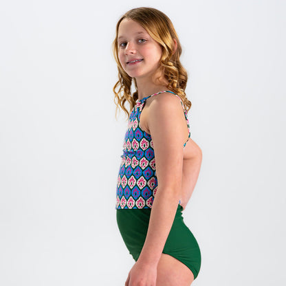 High Neck Crop Tankini Top (Girls)