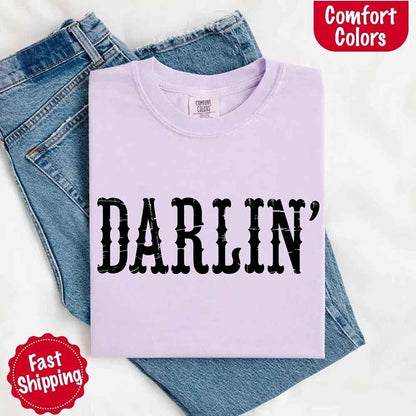 Darlin’ Comfort Colors Tee – Cute Country Girl Shirt, Western Cowgirl Style