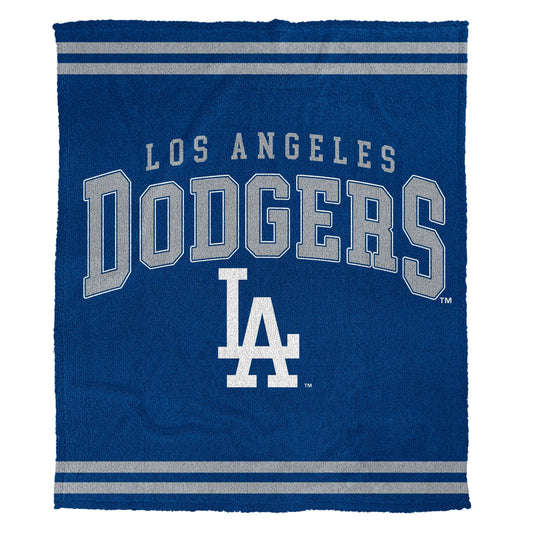 Los Angeles Dodgers MLB Vintage Arch Cozy Knit Blanket - 510 Gsm - Hanger Pkg
