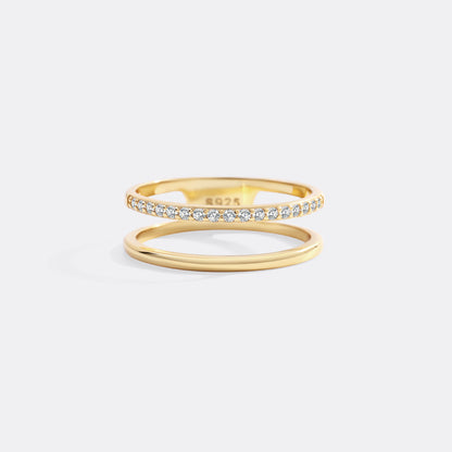 Mint & Lily Double Band Pave Ring