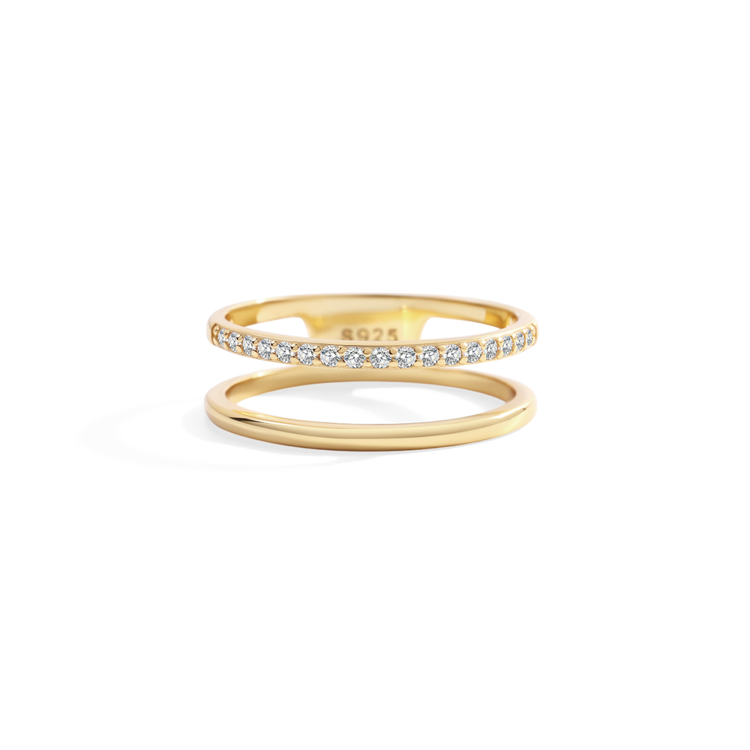 Mint & Lily Double Band Pave Ring