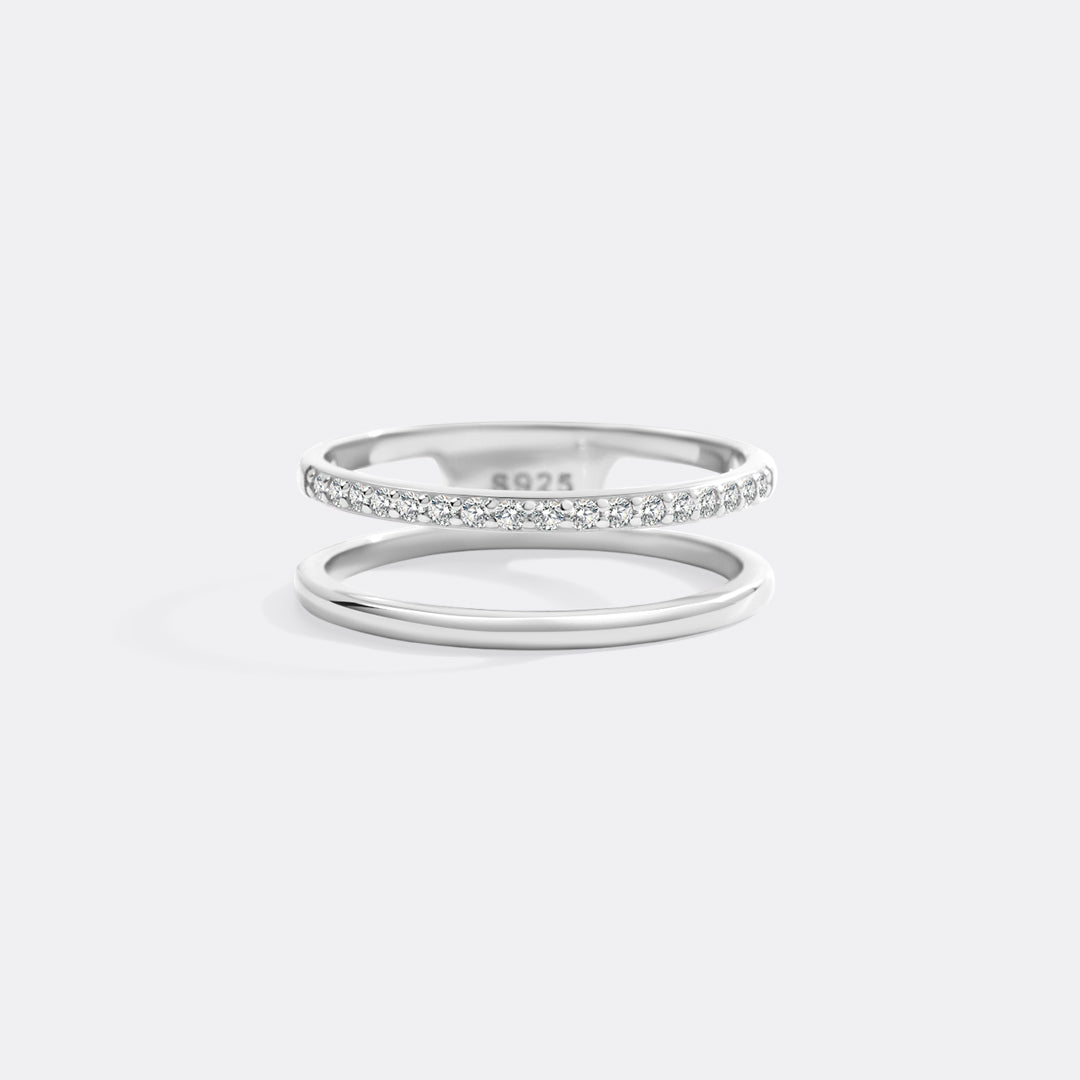 Mint & Lily Double Band Pave Ring