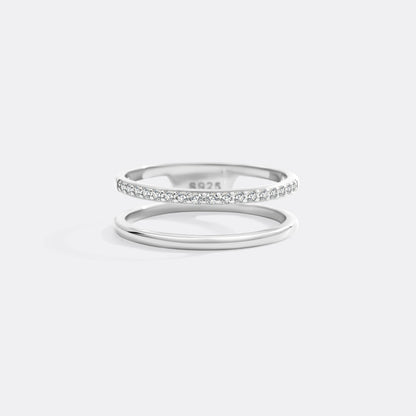 Mint & Lily Double Band Pave Ring