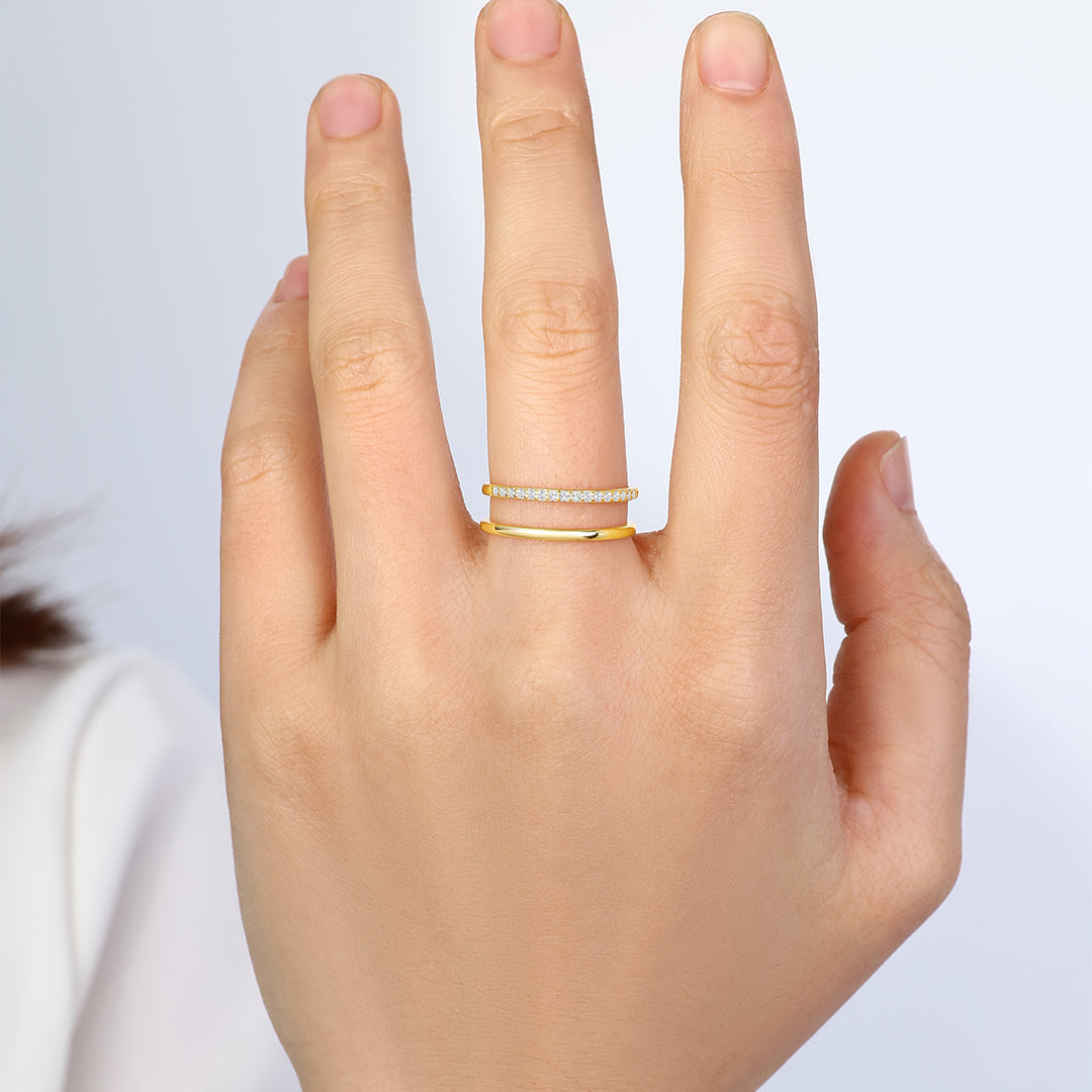 Mint & Lily Double Band Pave Ring
