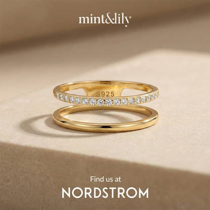Mint & Lily Double Band Pave Ring