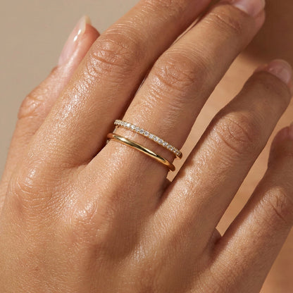 Mint & Lily Double Band Pave Ring