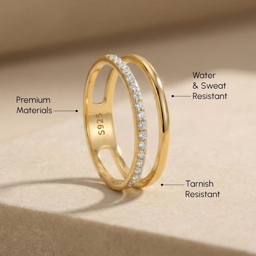 Mint & Lily Double Band Pave Ring