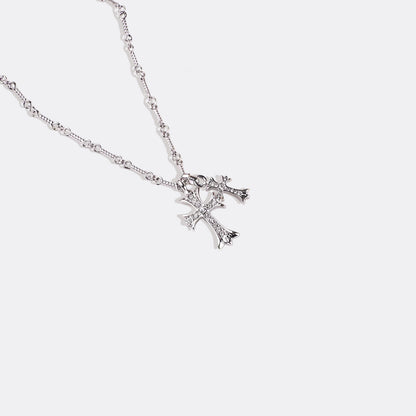 Mint & Lily Double Cross Pendant Necklace