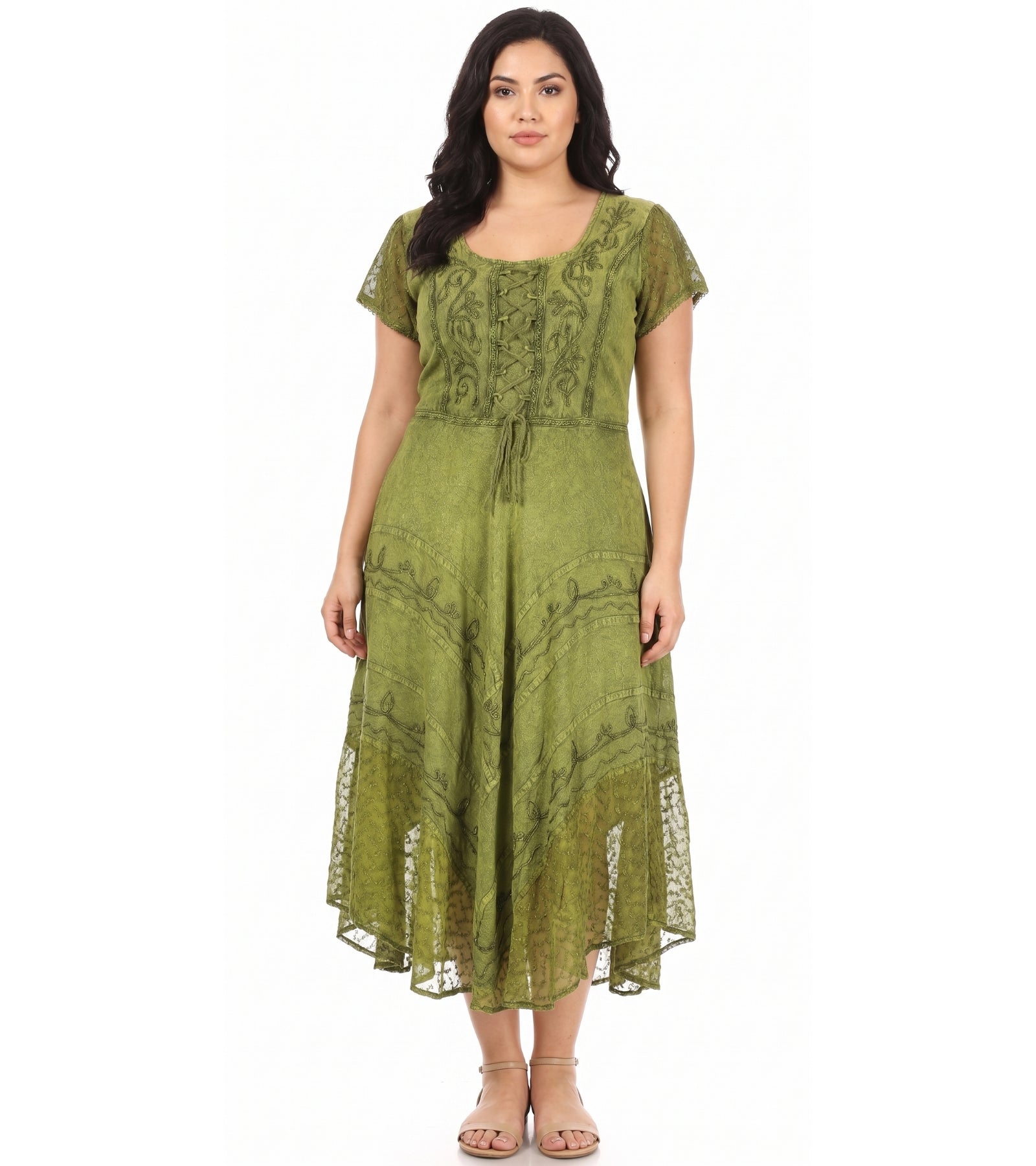 sakkas marigold embroidered fairy dress Sakkas 1322 Marigold Embroidered Fairy Dress - Black