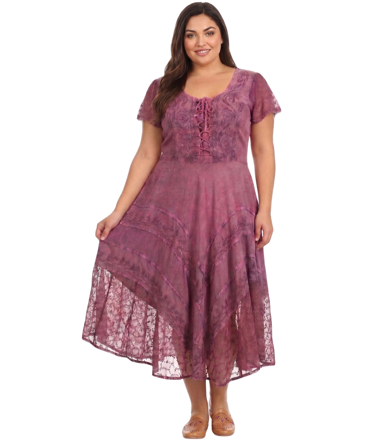 sakkas marigold embroidered fairy dress Sakkas 1322 Marigold Embroidered Fairy Dress - Black