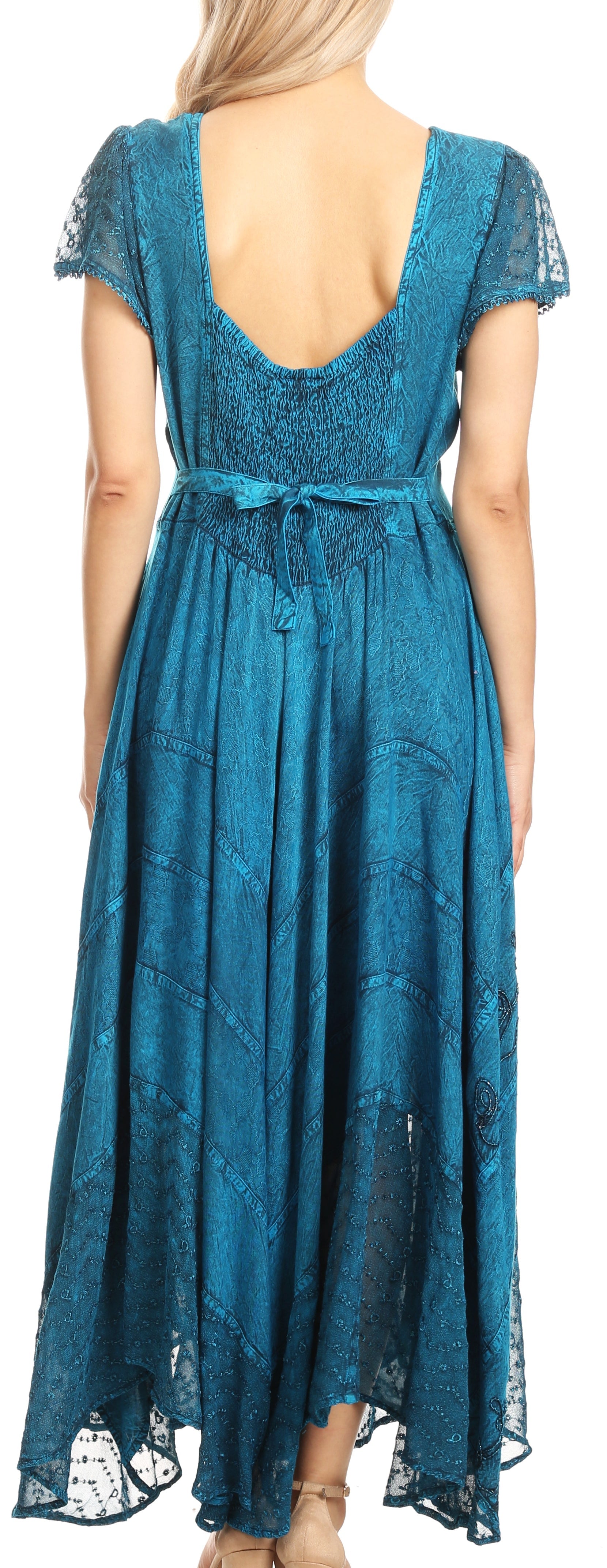 sakkas marigold embroidered fairy dress Sakkas 1322 Marigold Embroidered Fairy Dress - Black