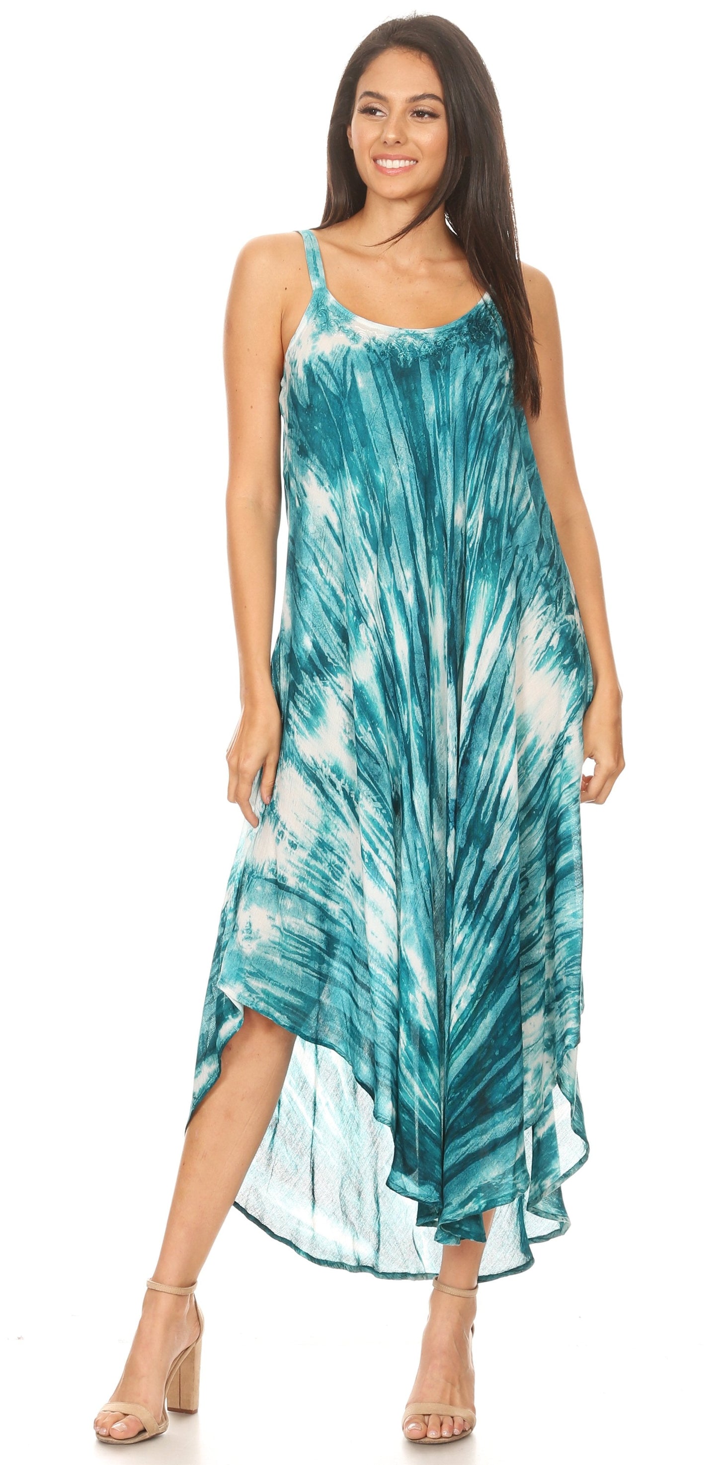 Sakkas Liz  Women's Maxi Loose Sleeveless Summer Casual Tank Dress Cover-up Caftan