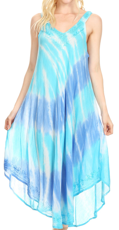 Sakkas Liz  Women's Maxi Loose Sleeveless Summer Casual Tank Dress Cover-up Caftan