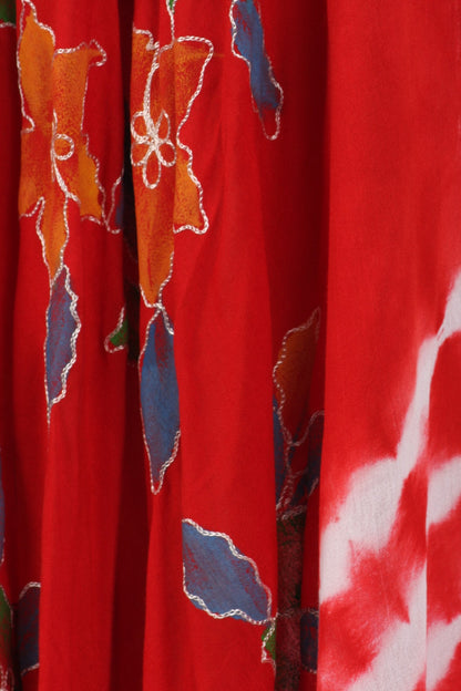 Sakkas Embroidered Painted Floral Cap Sleeve Rayon Dress