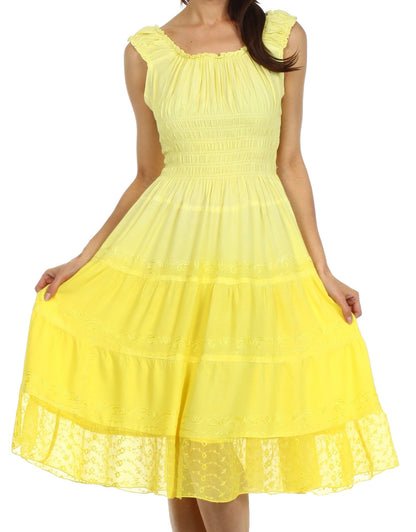 Sakkas Spring Maiden Ombre Peasant Dress