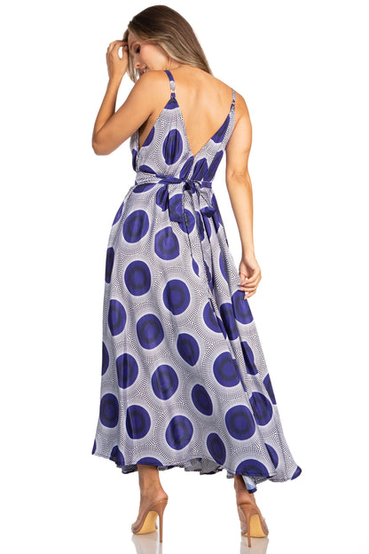 Sakkas Niza Women's Maxi Summer Casual Sleeveless Floral V neck Loose Long Dress