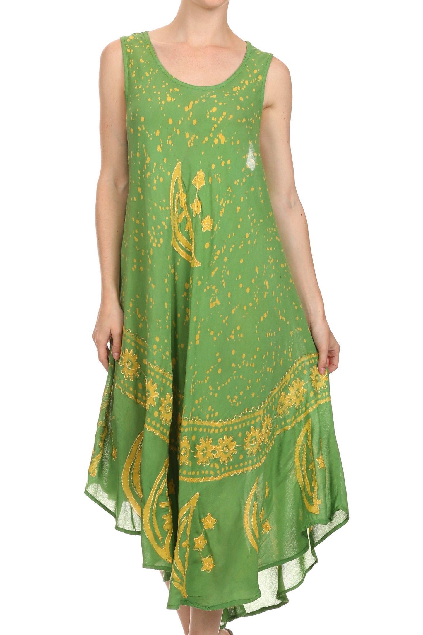 Sakkas Moon and Stars Batik Caftan Tank Dress / Cover Up