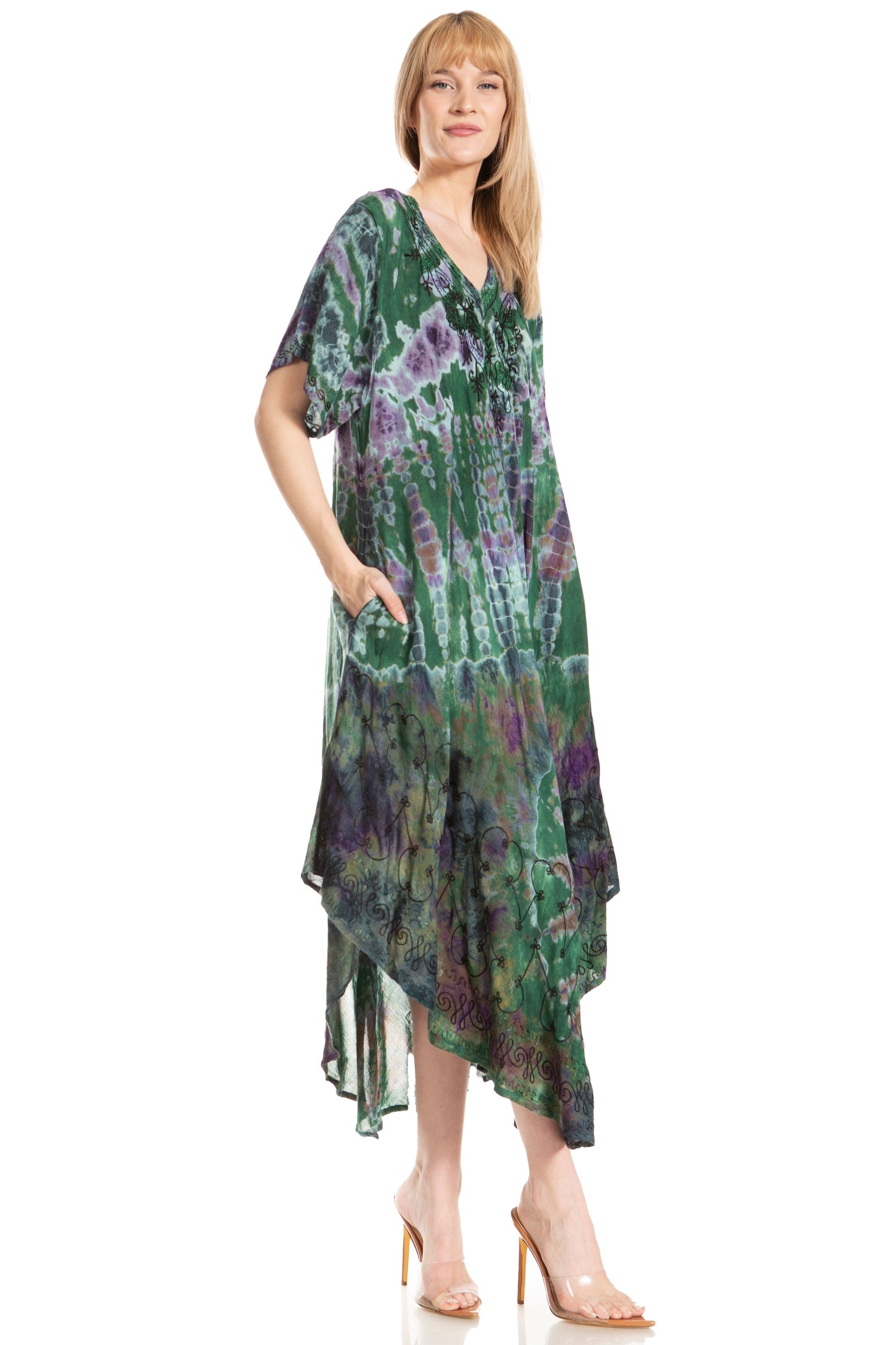 Sakkas Viveka Embroidered Caftan Dress