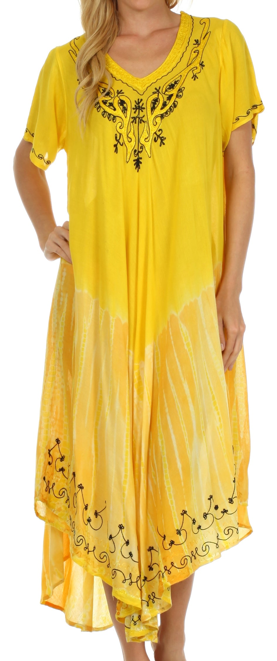 Sakkas Viveka Embroidered Caftan Dress