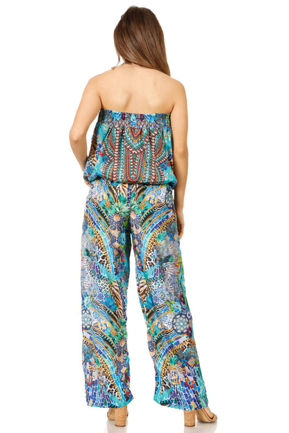 Sakkas Esha Women's Loose Sleeveless Floral Print Boho Casual Summer w/Pockets