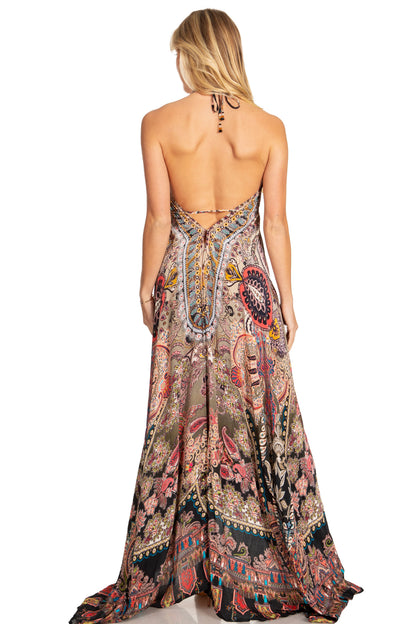 Sakkas Lizi 2025 Womens Maxi High-low Halter Handkerchief Long Dress Beach Party