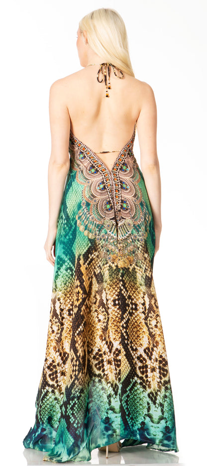 Sakkas Lizi 2 Women's High-Low Halter Maxi Dress for Beach and Vacation Parties
