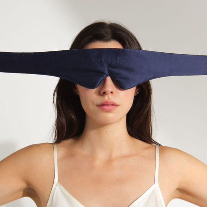 Drowsy Sleep Co. Featherweight Silk Eye Mask Midnight Blue