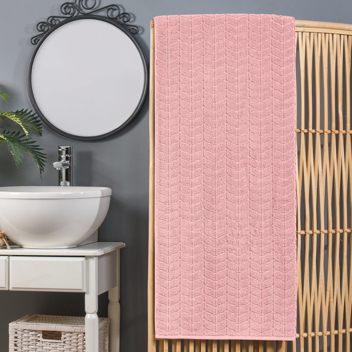 Elegant Comfort 1-Piece Premium Turkish Cotton Braided Oversized Bath Sheet Towel 40 x 80 Inch