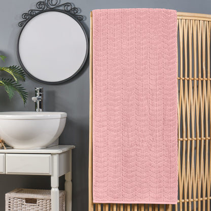 Elegant Comfort 1-Piece Premium Turkish Cotton Braided Oversized Bath Sheet Towel 40 x 80 Inch