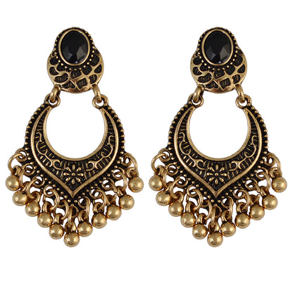 Goldtone & Black Resin Bell-Tassel Drop Earrings