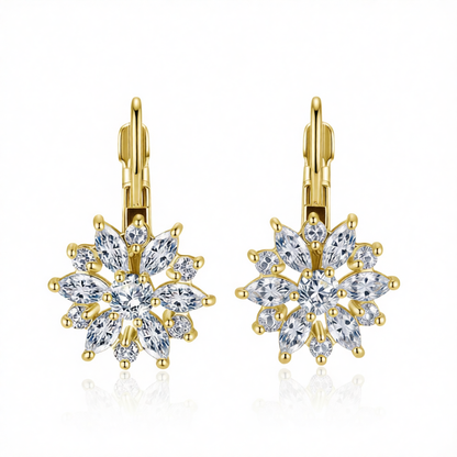 Crystal & Cubic Zirconia Goldtone Snowflake Drop Earrings