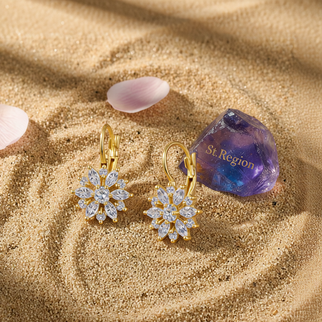 Crystal & Cubic Zirconia Goldtone Snowflake Drop Earrings