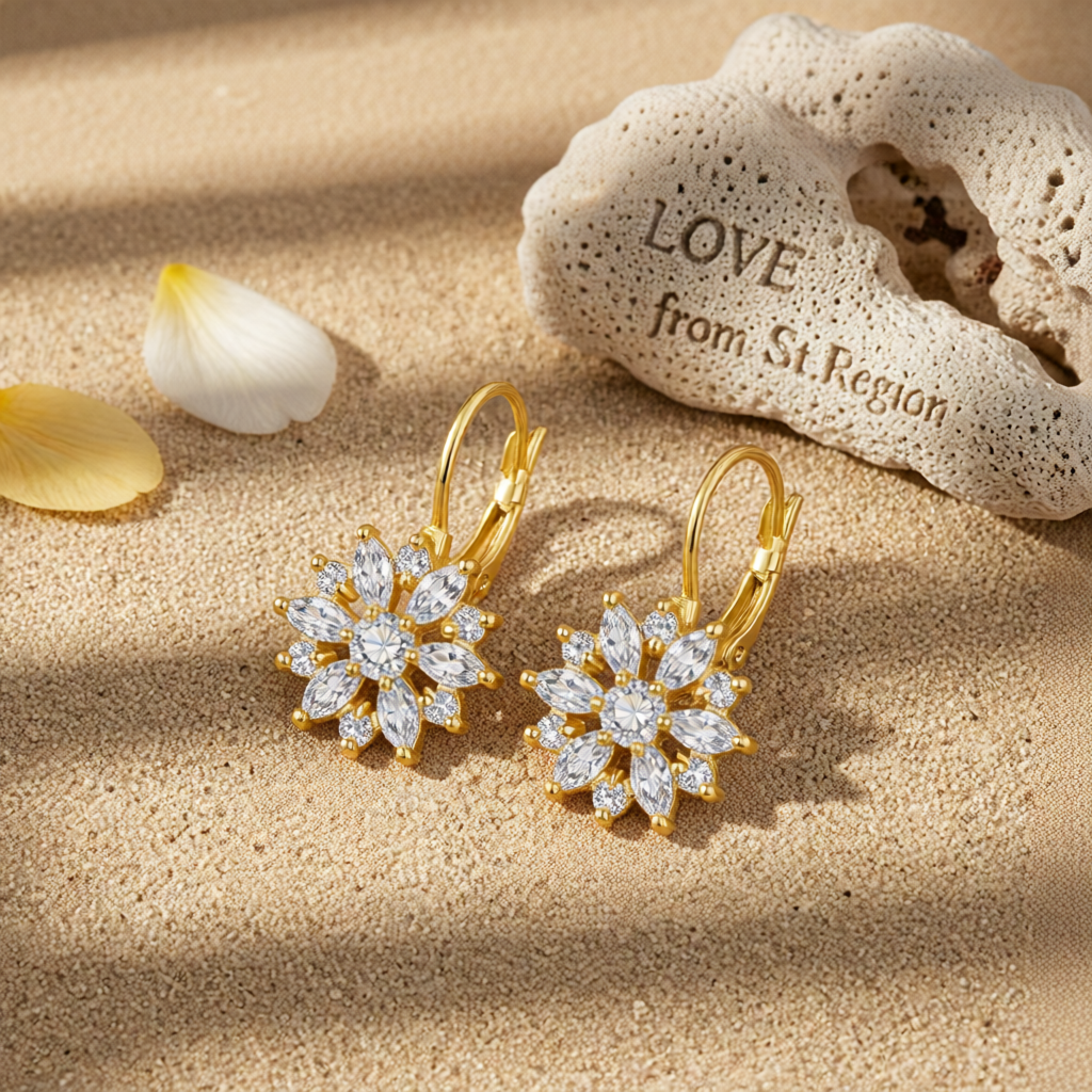 Crystal & Cubic Zirconia Goldtone Snowflake Drop Earrings