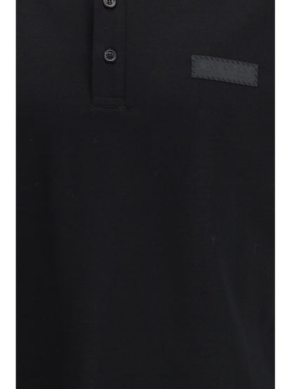 Polo Shirt Black Cotton
