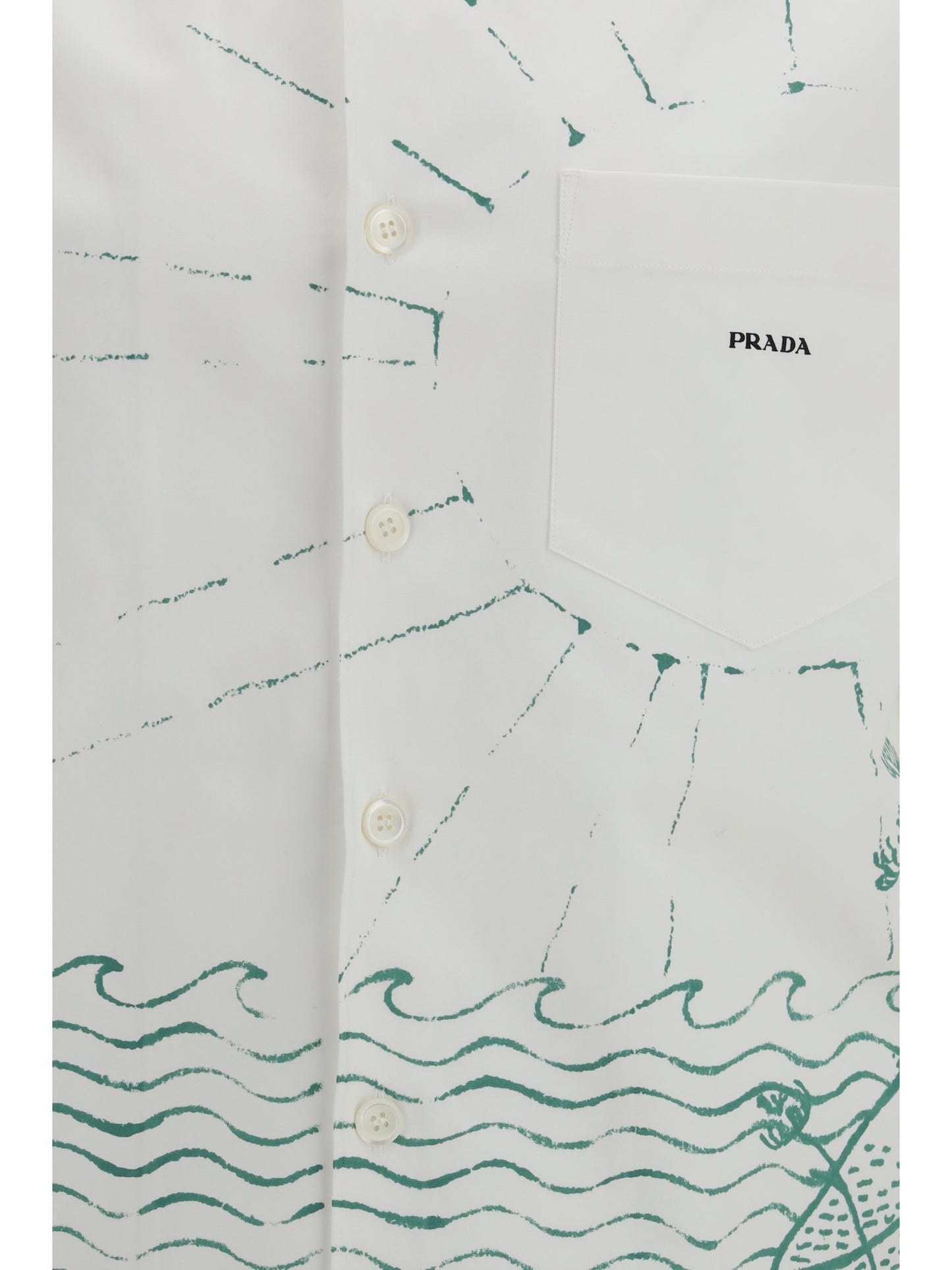 Shirt Wave Print Green